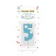Colour Light Blue Number 5 birthday candle