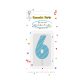 Colour Light Blue Number 6 birthday candle