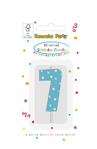 Colour Light Blue Number 7 birthday candle