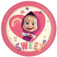 Masha and the Bear Sweet Heart paper plate 8 pcs 23 cm FSC