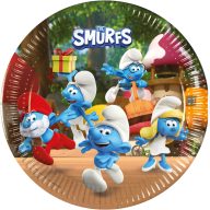 Smurfs Joyful paper plate set of 8, 23 cm, FSC