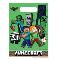 Minecraft Green plastic gift bag 6 pcs
