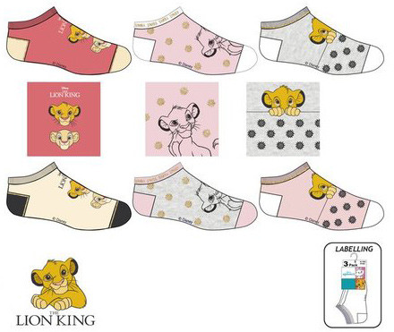 Disney The Lion King kids secret socks, invisible socks 23-34