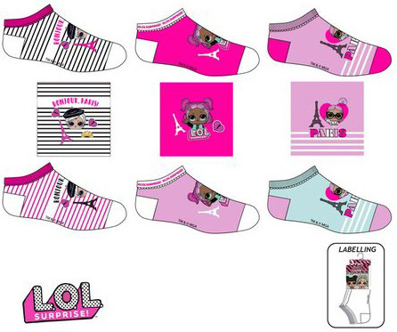 LOL Surprise kids secret socks, invisible socks 23-34