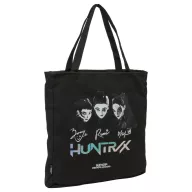  K-pop Demon Hunters Black zippered canvas shoulder bag, shopping bag 38 cm