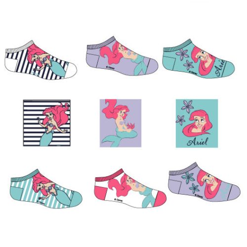 Disney Princess, Ariel kids secret socks, invisible socks 23-34