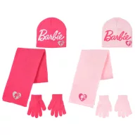 Barbie Pink children's hat + scarf + glove set 52-54 cm