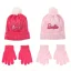 Barbie Pink sequined kids hat + glove set 52-54 cm