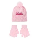 Barbie Pink sequined kids hat + glove set 52-54 cm