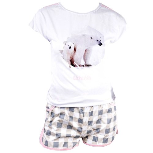 Ushuaia Polar bear Grey Women's Short Pajamas S-XXL