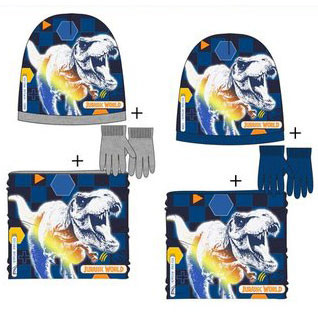 Jurassic World Kids Hat + Snood+ Gloves Set