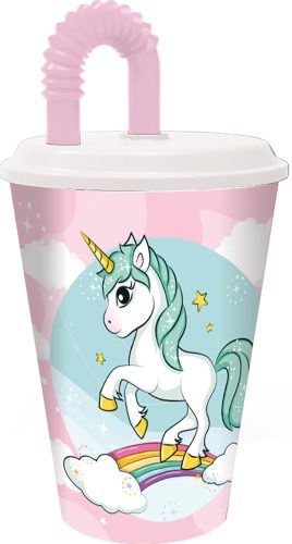 Unicorn Range Cup with Straw 430 ml