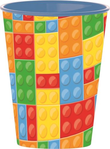 Bricks, Lego pattern cup, plastic 260 ml