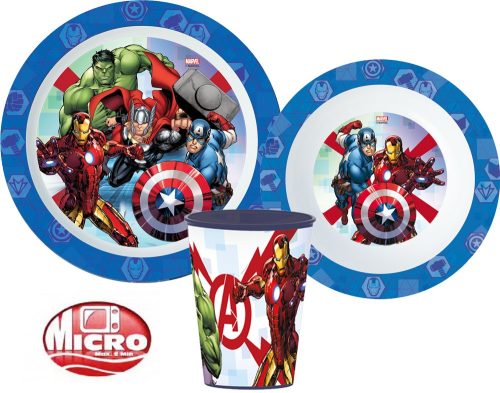 Avengers Dinnerware, Micro plastic set, with cup 260 ml