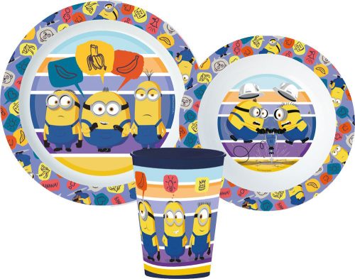 Minions Dinnerware, Micro plastic set, with cup 260 ml