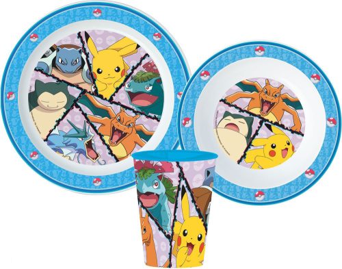 Pokémon Dinnerware, Micro plastic set, with cup 260 ml