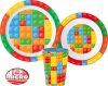 Bricks, Lego patterned Dinnerware, Micro plastic set