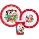 Disney Minnie and Mickey Christmas Dinnerware, micro plastic set, with cup 260 ml