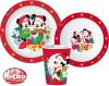 Disney Minnie and Mickey Christmas Dinnerware, micro plastic set, with cup 260 ml