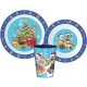 Paw Patrol Holiday Christmas Tableware Set, Micro Plastic Set, with 260 ml Cup