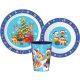 Paw Patrol Holiday Christmas Dinnerware, Micro plastic set, with cup 260 ml