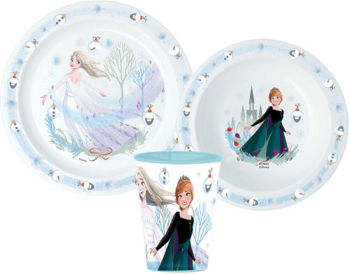 Disney Frozen Royally Cool Christmas Dinnerware, micro plastic set, with cup 260 ml