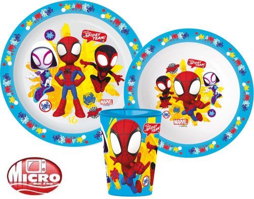 Spiderman Dinnerware, Micro plastic set, with cup 260 ml