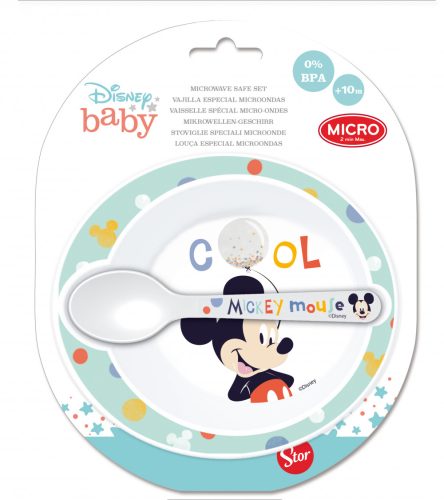 Disney Mickey baby micro deep plate + spoon set