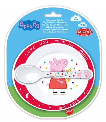 Peppa Pig baby Micro deep plate + spoon set