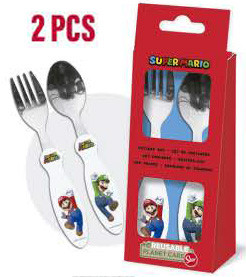 Super Mario metal cutlery set - 2 pieces