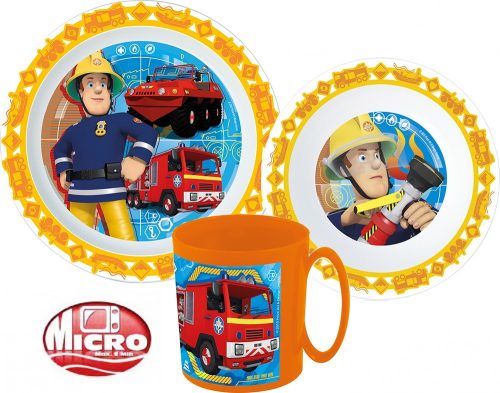 Fireman Sam Dinnerware, Micro plastic set with mug 350 ml