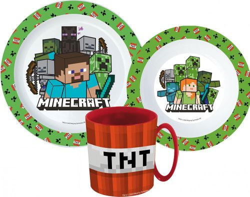 Minecraft Dinnerware, micro plastic set with mug 350 ml