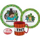 Minecraft dinnerware set, micro plastic set with mug 350 ml
