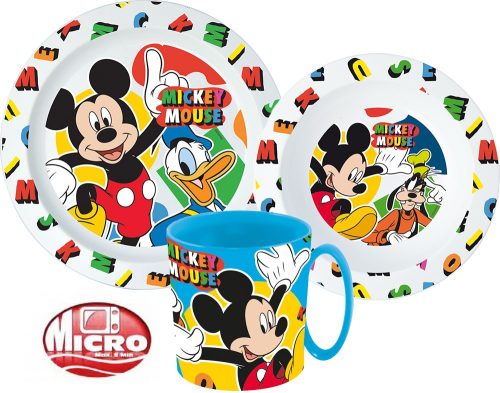 Disney Mickey Dinnerware, Micro plastic set with mug 350 ml