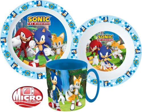 Sonic the Hedgehog Dinnerware, Micro plastic set with mug 350 ml