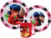 Miraculous Ladybug Dinnerware, micro plastic set with mug 350 ml