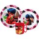 Miraculous Ladybug Dinner set, micro plastic set with 350 ml mug
