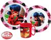 Miraculous Ladybug Dinnerware, micro plastic set with mug 350 ml