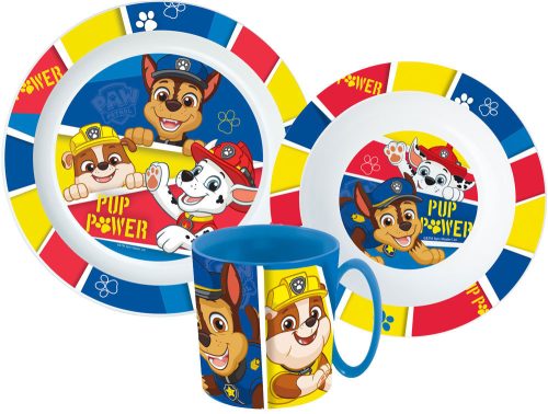 Paw Patrol Pup Power Dinnerware, micro plastic set with mug 350 ml