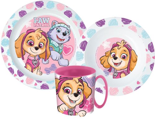 Paw Patrol Sketch Dinnerware, Micro plastic set with mug 350 ml