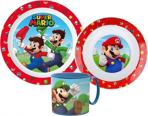 Super Mario Dinnerware, micro plastic set with mug 265 ml