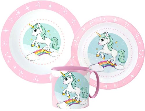 Unicorn Range Dinnerware, Micro plastic set with mug 265 ml