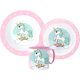 Unicorn Range Dinnerware, Micro plastic set with mug 265 ml