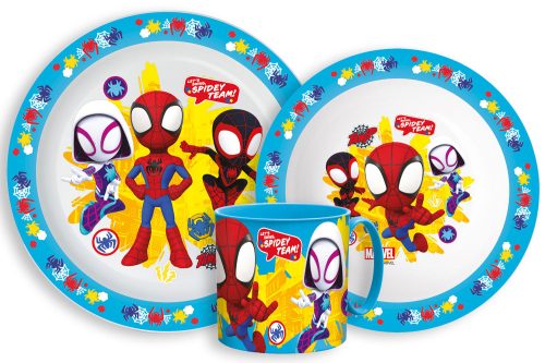 Spiderman Spidey Dinnerware, micro plastic set with mug 265 ml