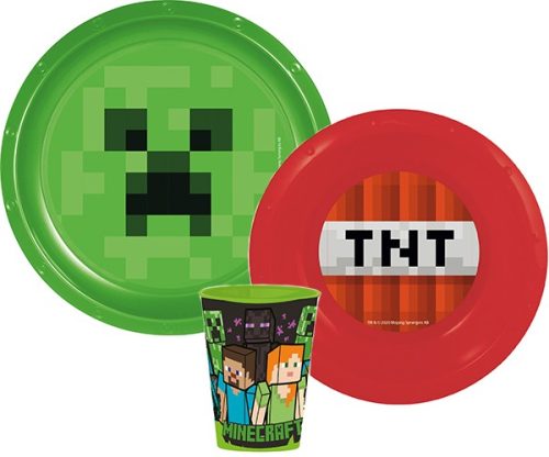 Minecraft Dinnerware, plastic set