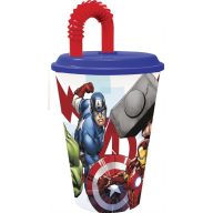 Avengers Rolling Thunder straw cup, plastic 430 ml