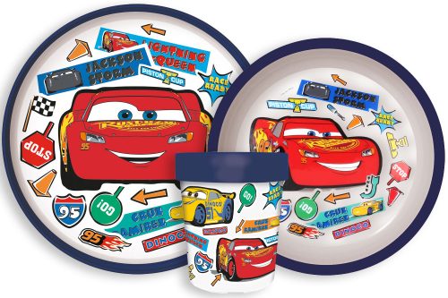 Disney Cars Stickers non-slip dinner set, micro plastic set