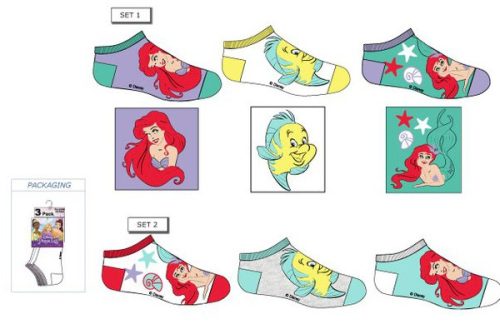 Disney Princess, Ariel kids secret socks, invisible socks 23-34