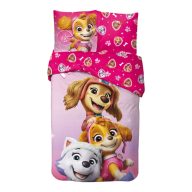 Paw Patrol Pink Squad bed linen set 140x200cm, 65x65 cm