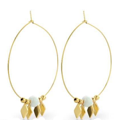 Victoria Pearl gold colour earrings